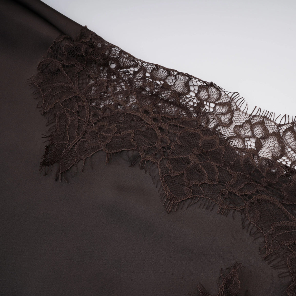 Henrik Brown Lace Trim Dress