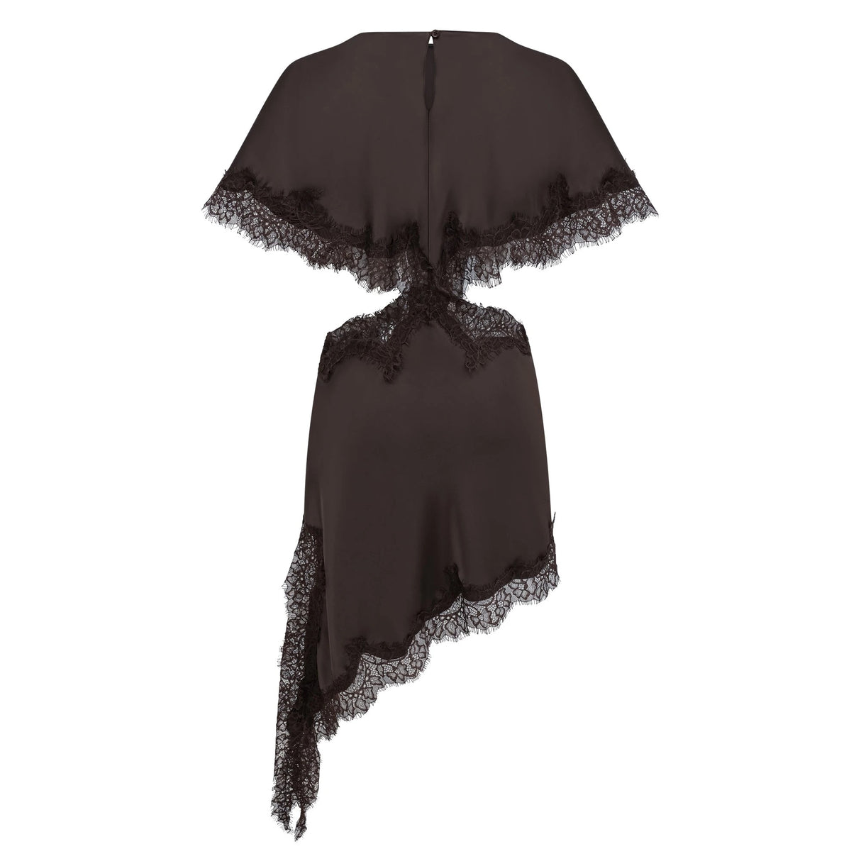 Henrik Brown Lace Trim Dress