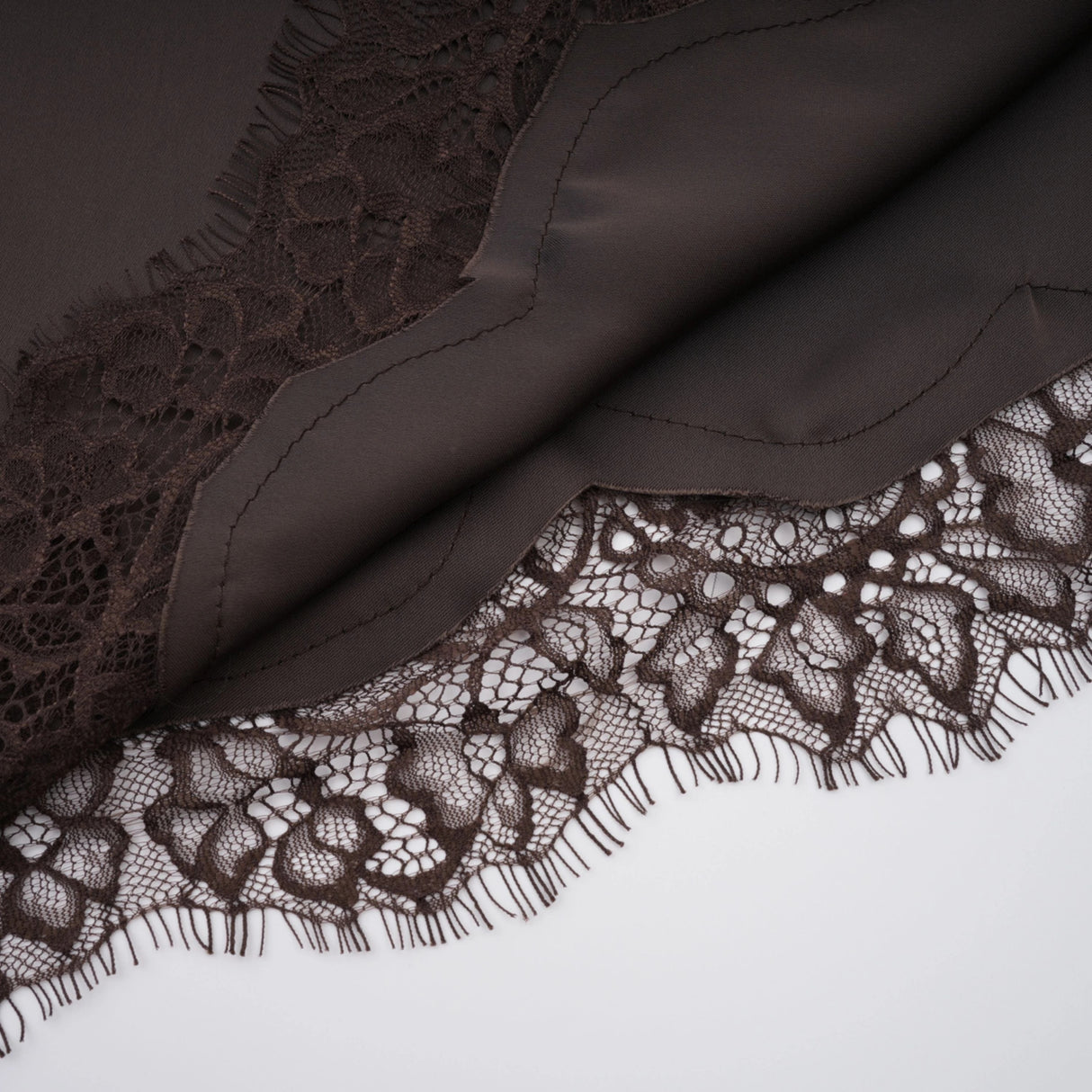 Henrik Brown Lace Trim Dress