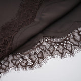 Henrik Brown Lace Trim Dress