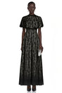 Hikawera Black Lace Maxi Dress with Cape