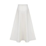 Hilaire white 3dpetal top  skirt matching set