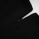 Holland Maxi Dress - Long Sleeve V - Neck Design - Bow Embellished Waist - Corset Style with High Slit