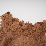 Holly Chocolate Brown Halterneck Mesh Mini Dress