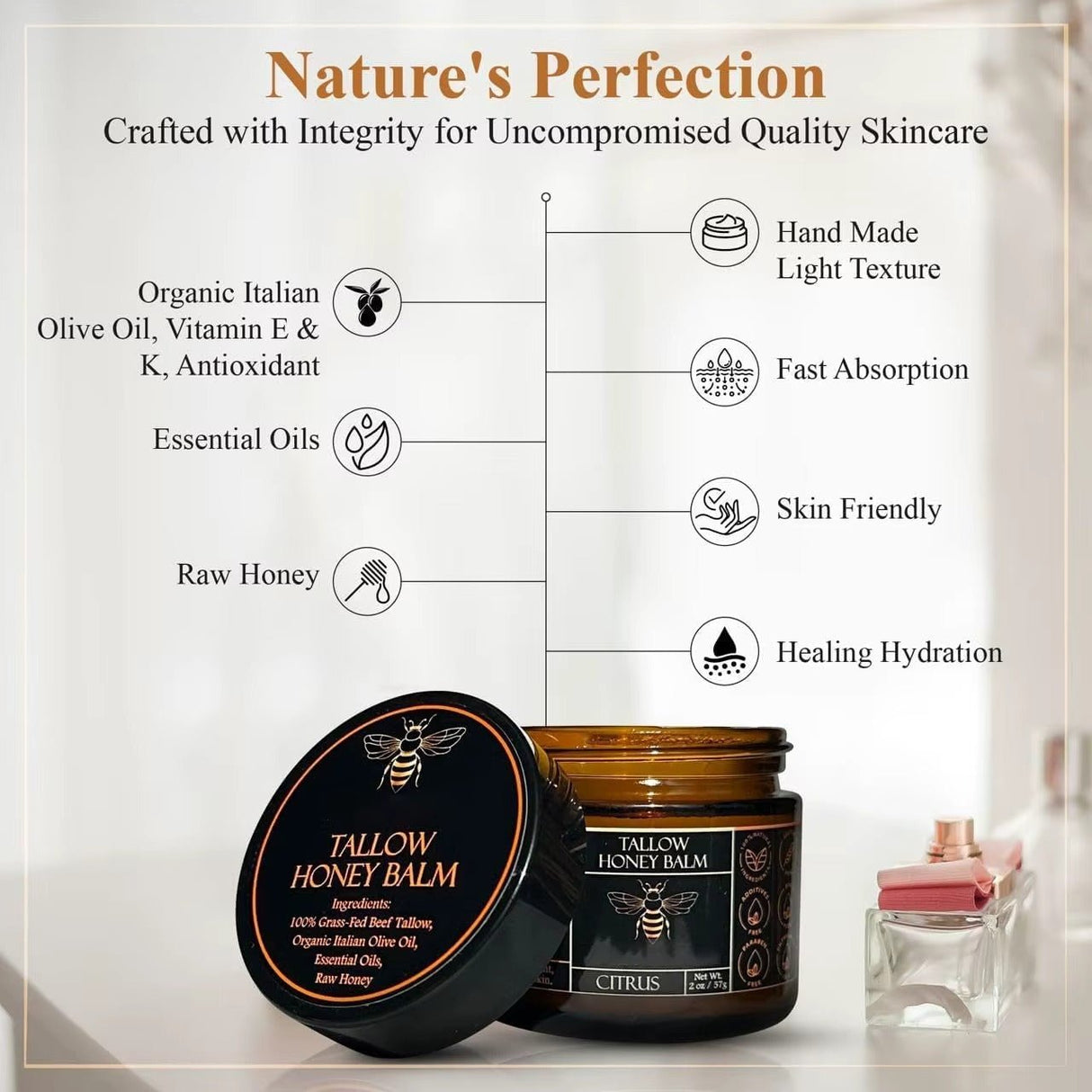 Honey Tallow Balm – Natural Moisturising Cream with Organic Ingredients