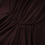 Honoria Chocolate Brown Off Shoulder Maxi Dress