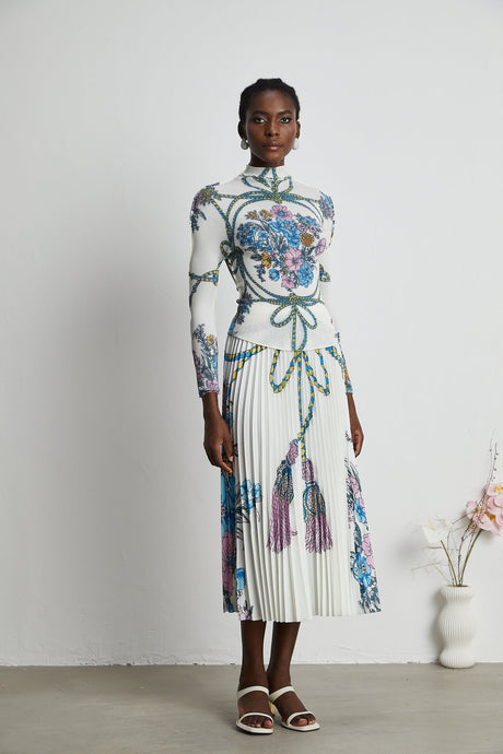 Huguette patternprint top  skirt matching set