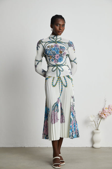 Huguette patternprint top  skirt matching set