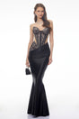 Huhana Black Sweetheart Lace Maxi Dress