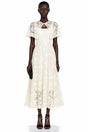 Huia Cream Lace Midi Dress with Cape
