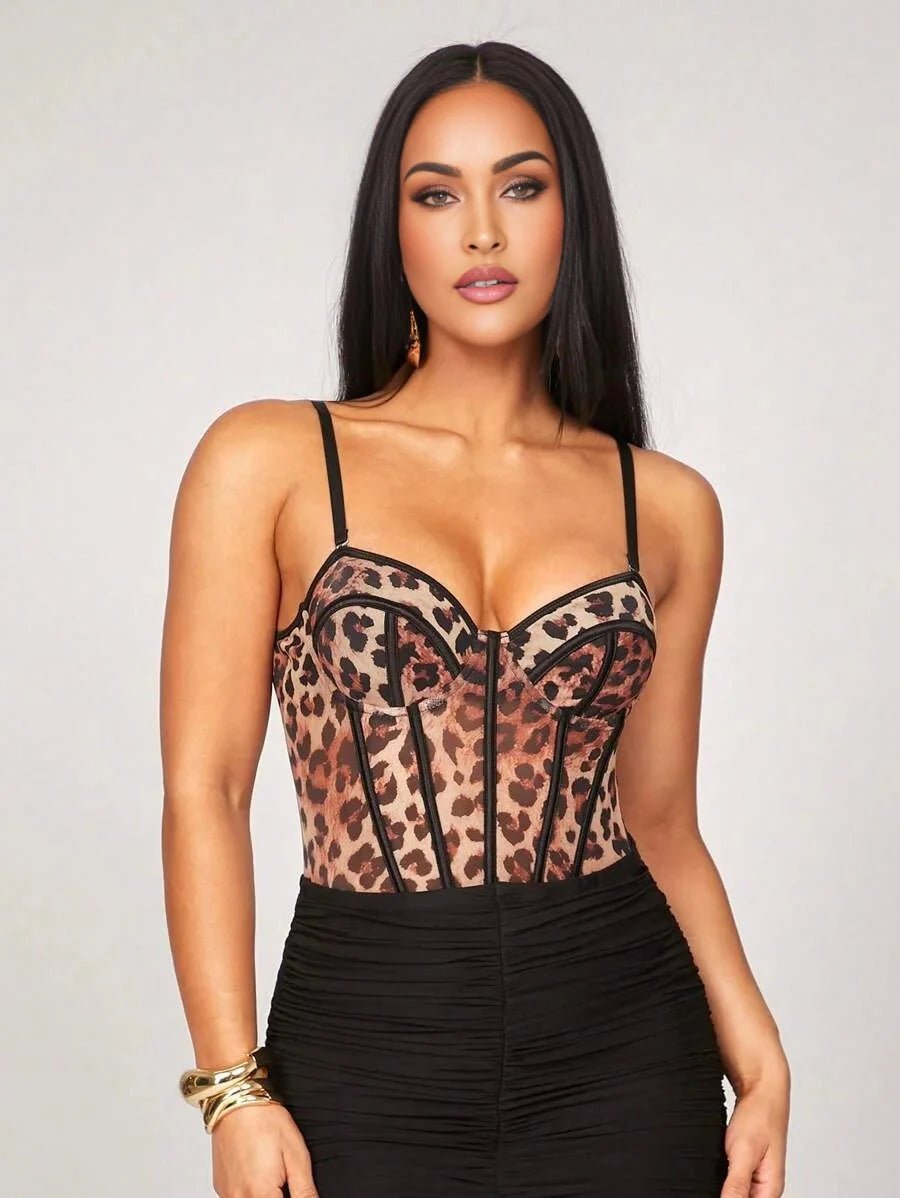 Hunter Bodysuit - Adjustable Strap Fit - Natural Waistline - Sleeveless Design - Knit Fabric Material - Medium Stretch Elasticity