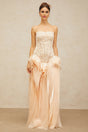 Hunter Maxi Dress - Corset Style - Peplum Waist - Lace Overlay - Boned Bodice - Layered Design
