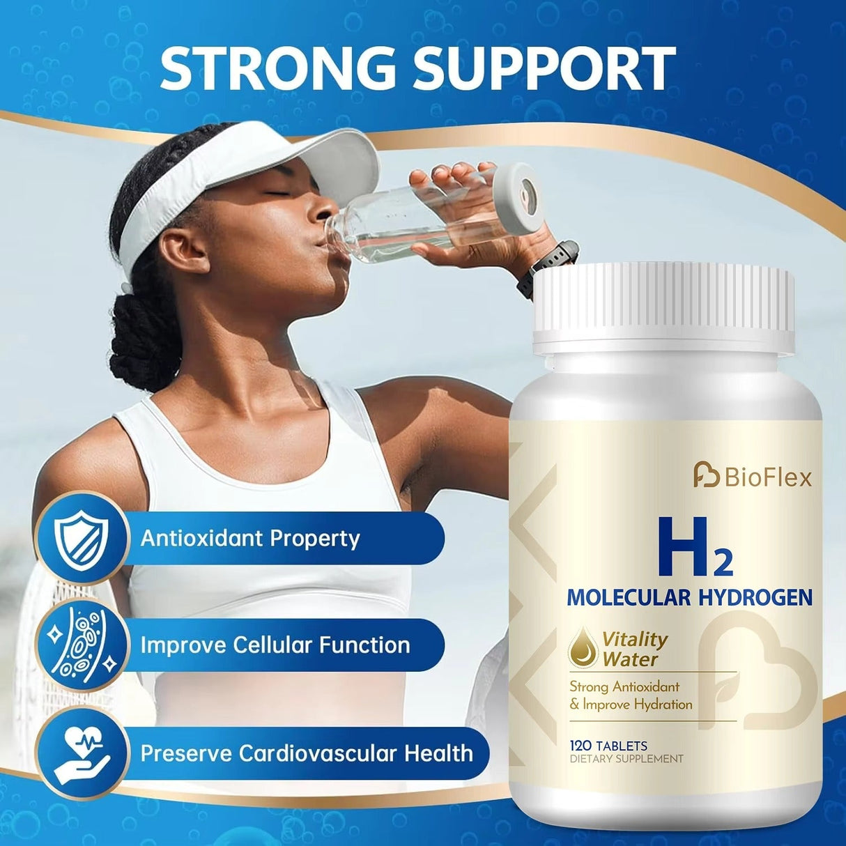 Hydrogen Tablets – 120 Magnesium Tablets for Energy & Antioxidant Support