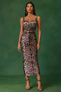 Ida Brown Animal Print Sleeveless Maxi Dress