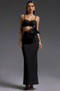 Iliana Black Floral Hollow Out Dress for Evening Events