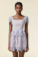 Iliana Lavender Lace Square Neckline Dress