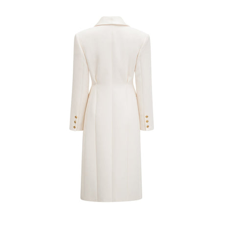 Illyria white singlebreasted long coat