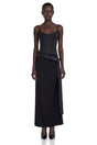 Ilona Black Satin Asymmetrical Maxi Dress