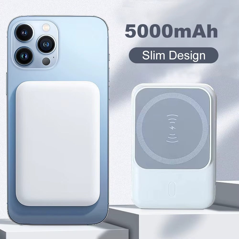 Custom Magnetic Wireless Power Bank 5000mAh – Ultra-Slim Portable Charger