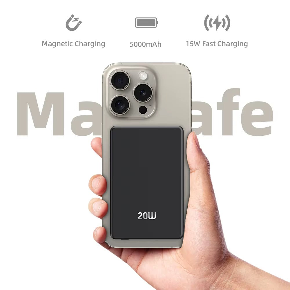 Custom Magnetic Wireless Power Bank 5000mAh – Ultra-Slim Portable Charger