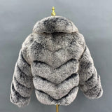 Genuine Silver Fox Fur Coat – European & American Style