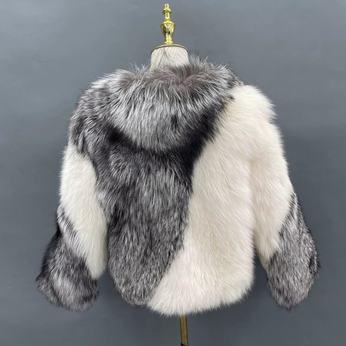 Ivanna White & Silver Fox Fur Jacket