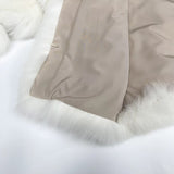 White Fox Fur Jacket with Golden-Brown Collar