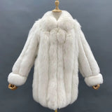 Fox Fur Jacket – Silver-Black Luxe – Winter Elegance