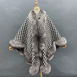 Cashmere & Fur Winter Coat with Embossed Letter Print