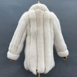 Fox Fur Jacket – Silver-Black Luxe – Winter Elegance