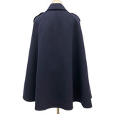 Vivienne Winter Cape in Cashmere Wool with Genuine Fox Fur Pockets