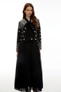 Imogen Black Embellished Jacket  Dress Set