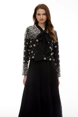 Imogen Black Embellished Jacket  Dress Set