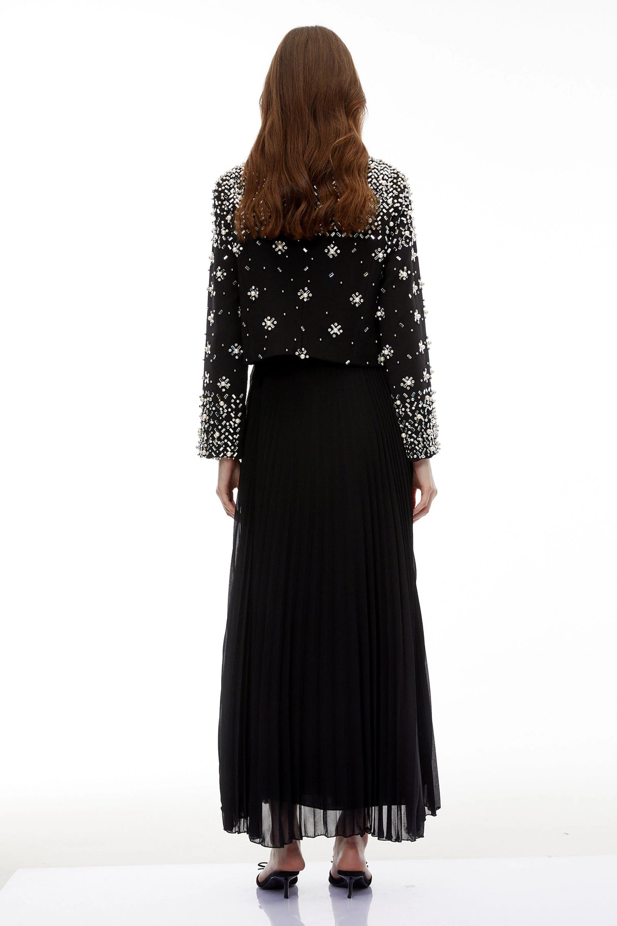 Imogen Black Embellished Jacket  Dress Set