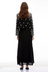 Imogen Black Embellished Jacket  Dress Set