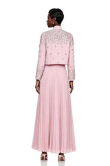 Imogen Pink Embellished Jacket  Dress Set