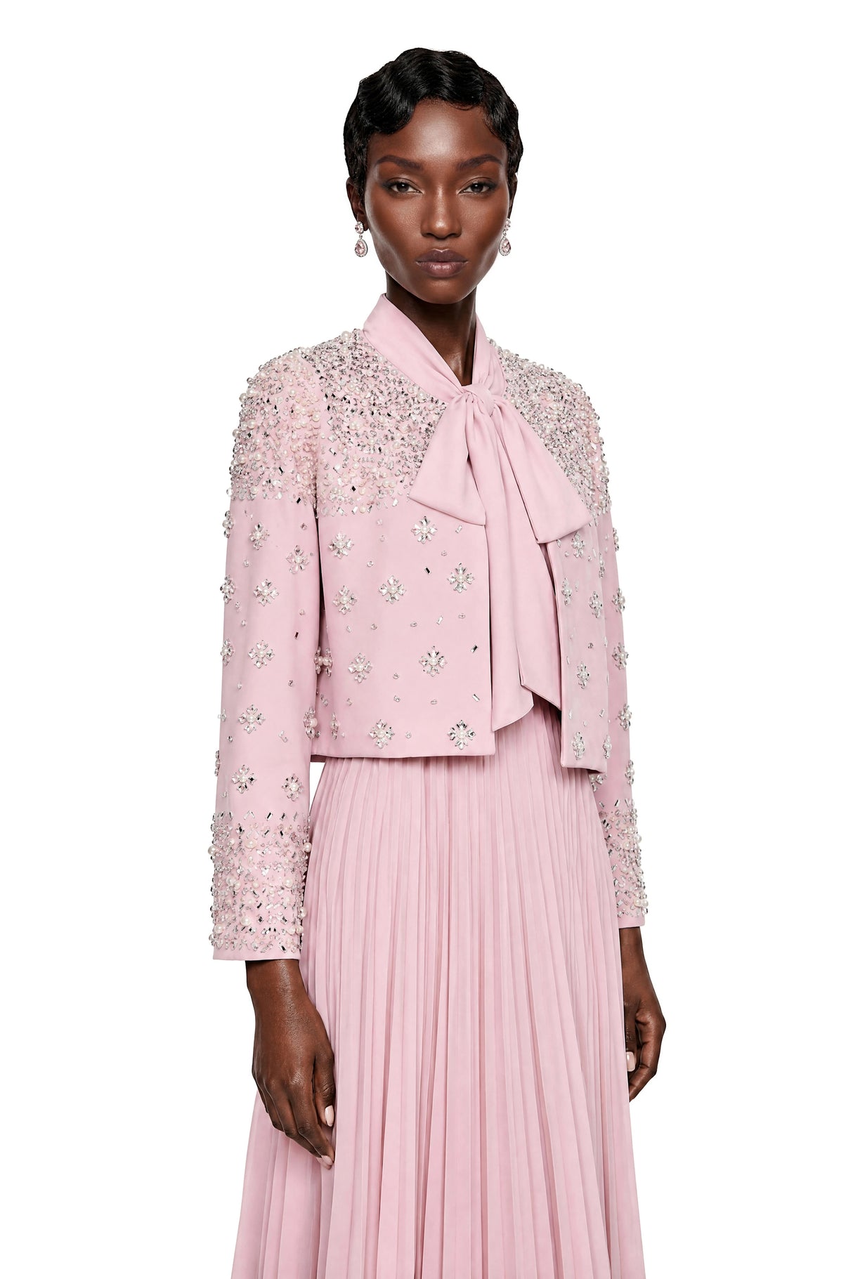 Imogen Pink Embellished Jacket  Dress Set