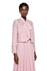 Imogen Pink Embellished Jacket  Dress Set