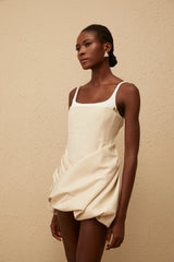 Inaya Neutral Panel Corset Mini Dress