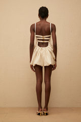 Inaya Neutral Panel Corset Mini Dress