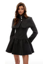 Indira Grey Polka Dot Woolen Cape  Dress Set