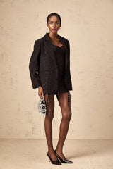 Ines Blazer - Notched Lapels - Long Sleeves - Stud Embellishment - Loose Fit