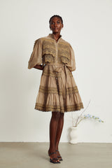 Inès lace cutout layered mini dress