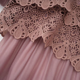 Inès lace cutout tiered midi dress
