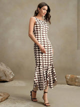 Ines Midi Dress - Off The Shoulder - Mermaid Hem - Natural Waist - A Line - Elegant Style