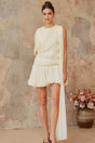 Ines Mini Dress Pleated Ribbon Design & Glitter Detail