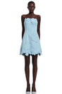 Inga Blue Strapless Floral Embroidered Mini Dress