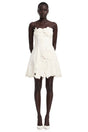 Inga Cream White Strapless Floral Embroidered Mini Dress