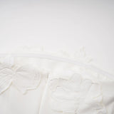 Inga Cream White Strapless Floral Embroidered Mini Dress