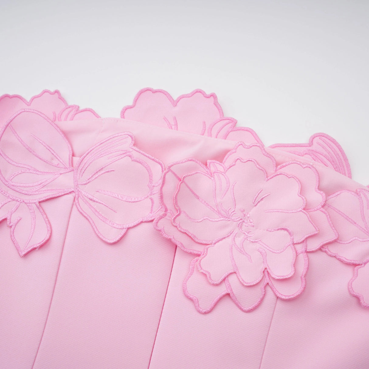 Inga Pink Strapless Floral Embroidered Maxi Dress